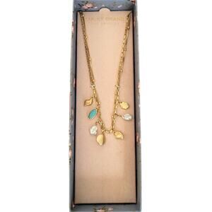 Lucky Brand Necklace Women's Semi Precious Accent Freshwater Pearl Gold 2 strand